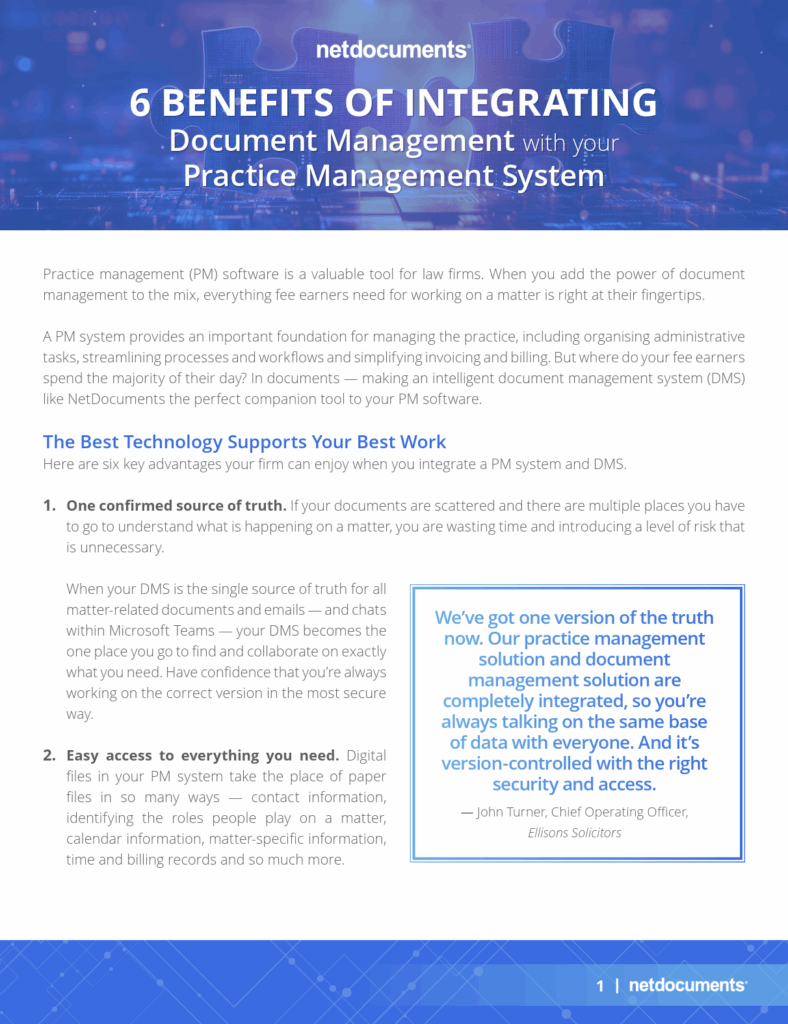 netdocuments 6 benefits of integrating document management